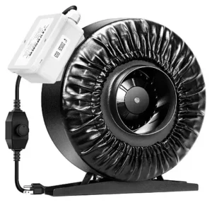 Exaustor Inline 200mm com controle de velocidade – 110V ou 220V. Potente, silencioso e ajustável. Ideal para cultivo indoor e ambientes amplos.